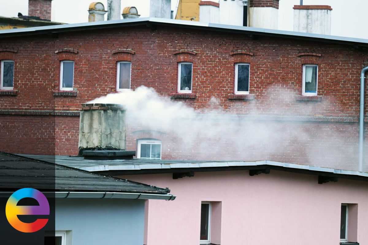 Budova využívající vysokoteplotní tepelné čerpadlo.
